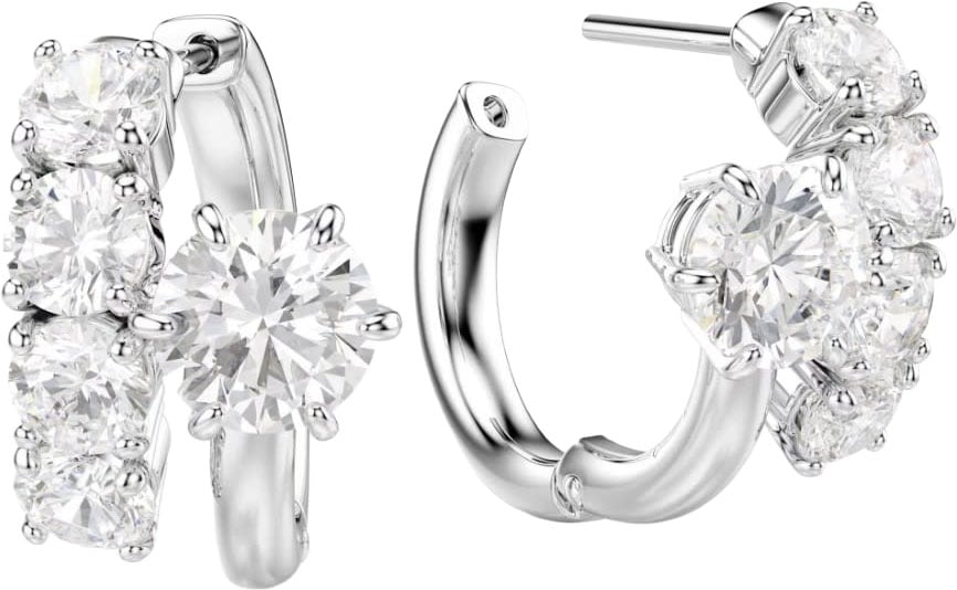 Swarovski Oorbellen 5753572 Matrix Zilverkleurig met Kristallen 15x19mm Zilver