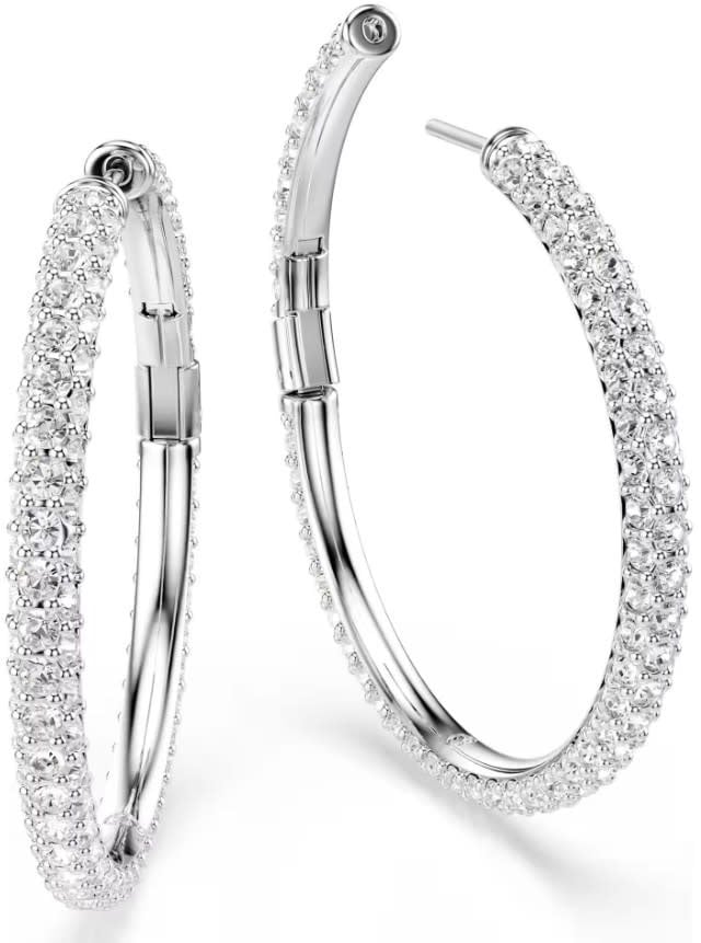 Swarovski Oorbellen 5754156 Dextera Zilverkleurig met Kristallen 3mmx35mm Zilver