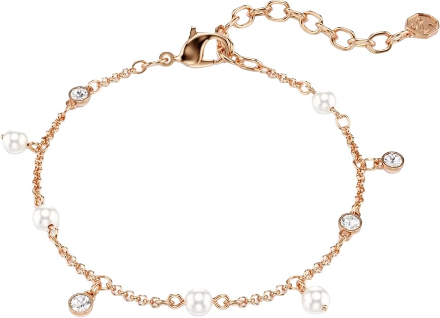 Swarovski Armband 5754243 Imber Rosekleurig met Parels en Kristallen 15.5-20cm Goud