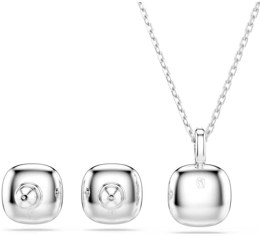 Swarovski SET Oorbellen en Collier 5754343 Una Zilverkleurig Cushion Vorm Kristal 21mm Zilver