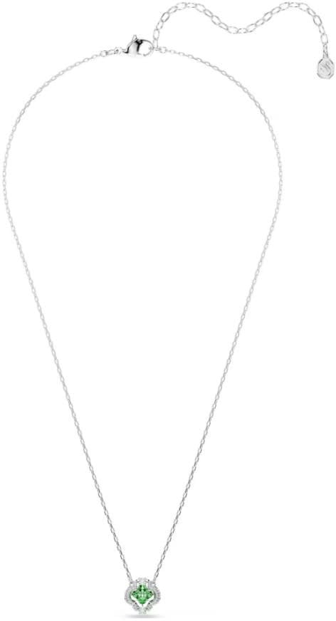 Swarovski Collier 5757785 Una Zilverkleurig met Groene Kristal 38-45cm Zilver