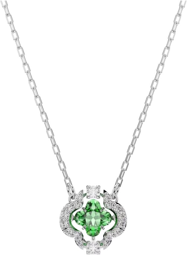 Swarovski Collier 5757785 Una Zilverkleurig met Groene Kristal 38-45cm Zilver