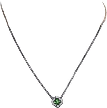 Swarovski Collier 5757785 Una Zilverkleurig met Groene Kristal 38-45cm Zilver