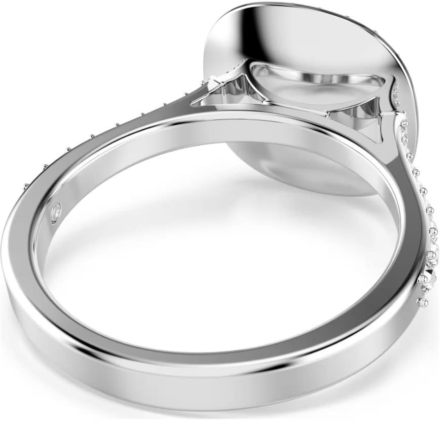 Swarovski Ring 5758471/55 Una Zilverkleurig met Cushion Vorm Kristal Maat 55 Zilver