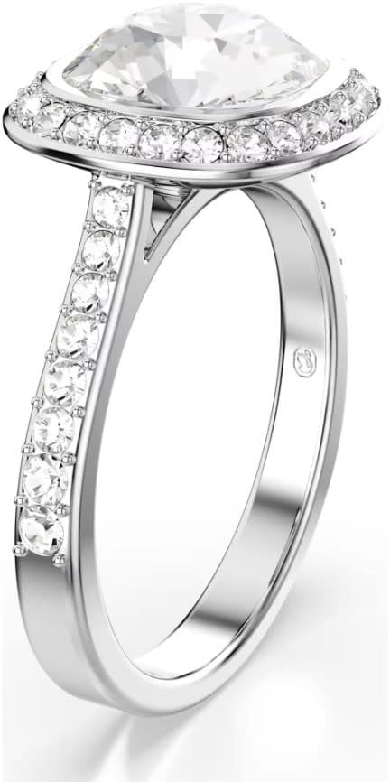 Swarovski Ring 5758471/55 Una Zilverkleurig met Cushion Vorm Kristal Maat 55 Zilver
