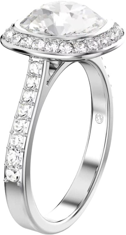 Swarovski Ring 5758471/55 Una Zilverkleurig met Cushion Vorm Kristal Maat 55 Zilver