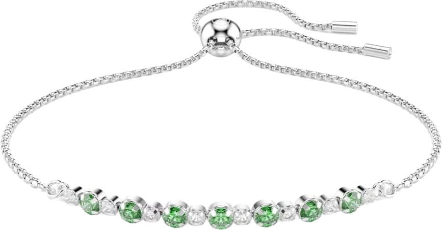 Swarovski Armband 5758987 Matrix Zilverkleurig met Groene Kristallen 13-25cm Zilver