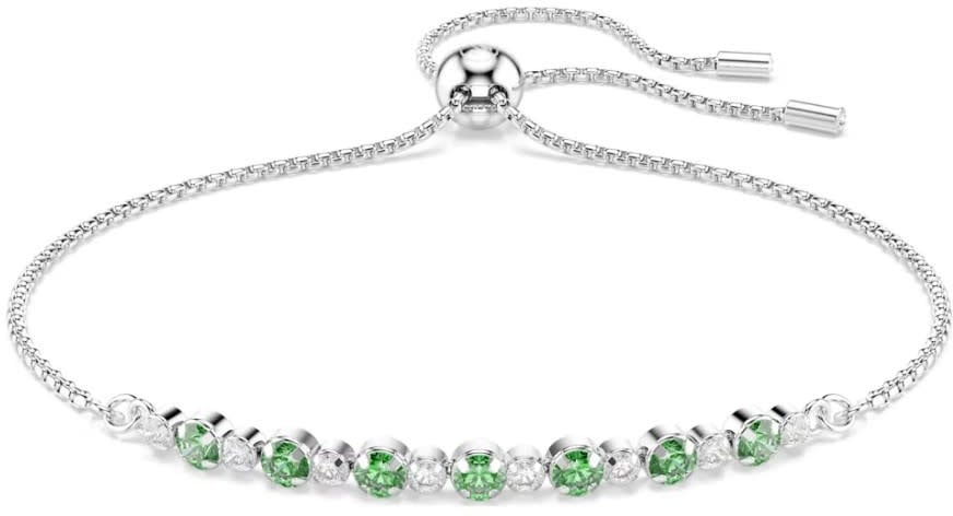 Swarovski Armband 5758987 Matrix Zilverkleurig met Groene Kristallen 13-25cm Zilver