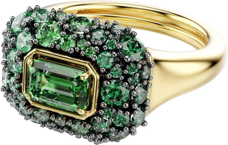 Swarovski Ring 5759921 Sublima Goudkleurig Octagon Groen met Kristallen Maat 55-60 Goud