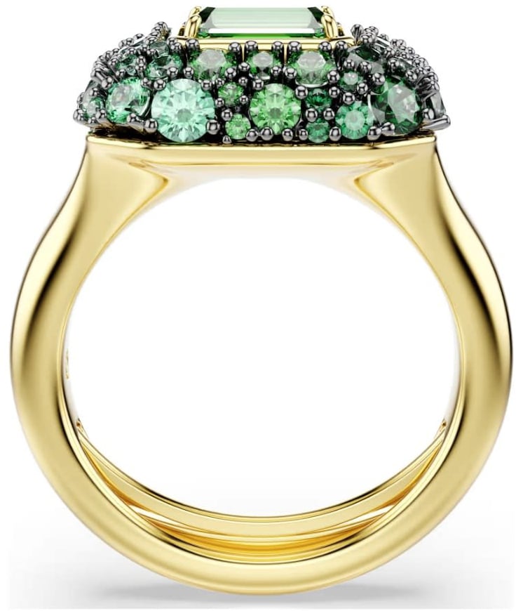 Swarovski Ring 5759921 Sublima Goudkleurig Octagon Groen met Kristallen Maat 55-60 Goud