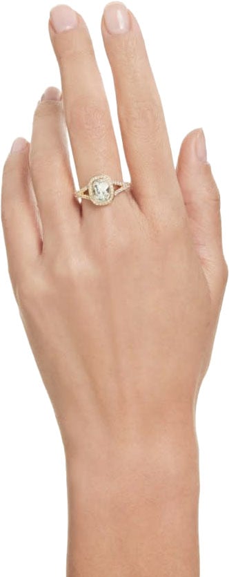 Swarovski Ring 5762626 Una Goudkleurig met Cushion Kristallen Maat 55 Goud