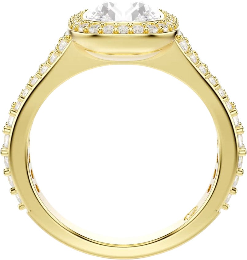 Swarovski Ring 5762626 Una Goudkleurig met Cushion Kristallen Maat 55 Goud