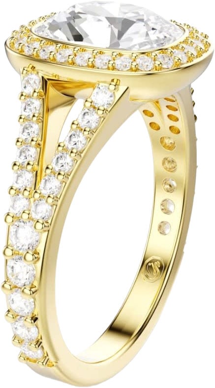 Swarovski Ring 5762626 Una Goudkleurig met Cushion Kristallen Maat 55 Goud
