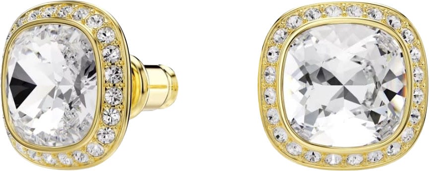 Swarovski Oorbellen 5764762 Una Goudkleurig Cushion Vorm Kristal 12mm x 12mm Goud