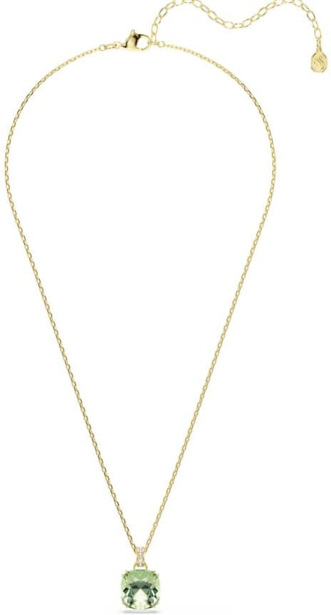 Swarovski Collier 5764821 Millenia Goudkleurig met Groene Cushion met Kristallen 38-45cm Goud