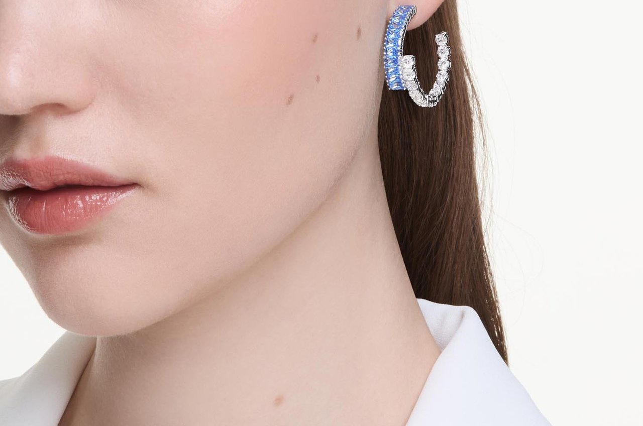 Swarovski - Oorbellen - Zilver Blauw