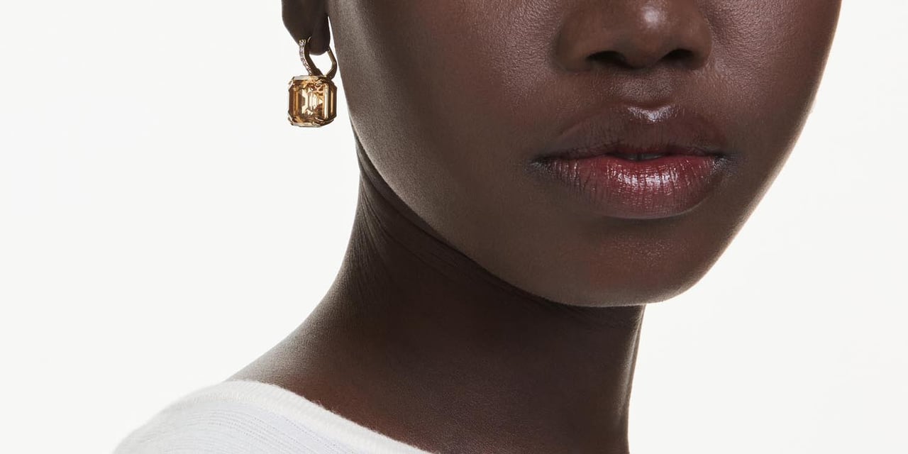 Swarovski - Oorbellen - Goud Bruin