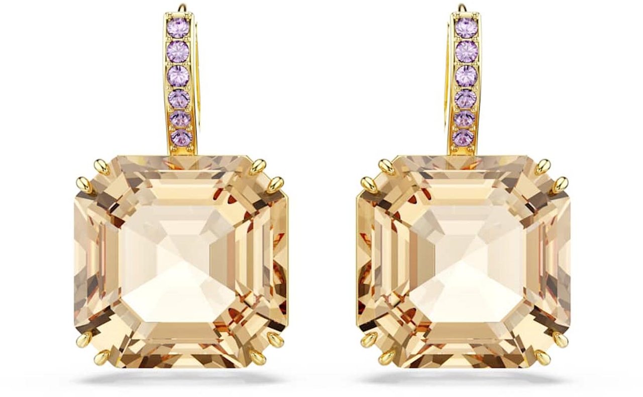 Swarovski - Oorbellen - Goud Bruin