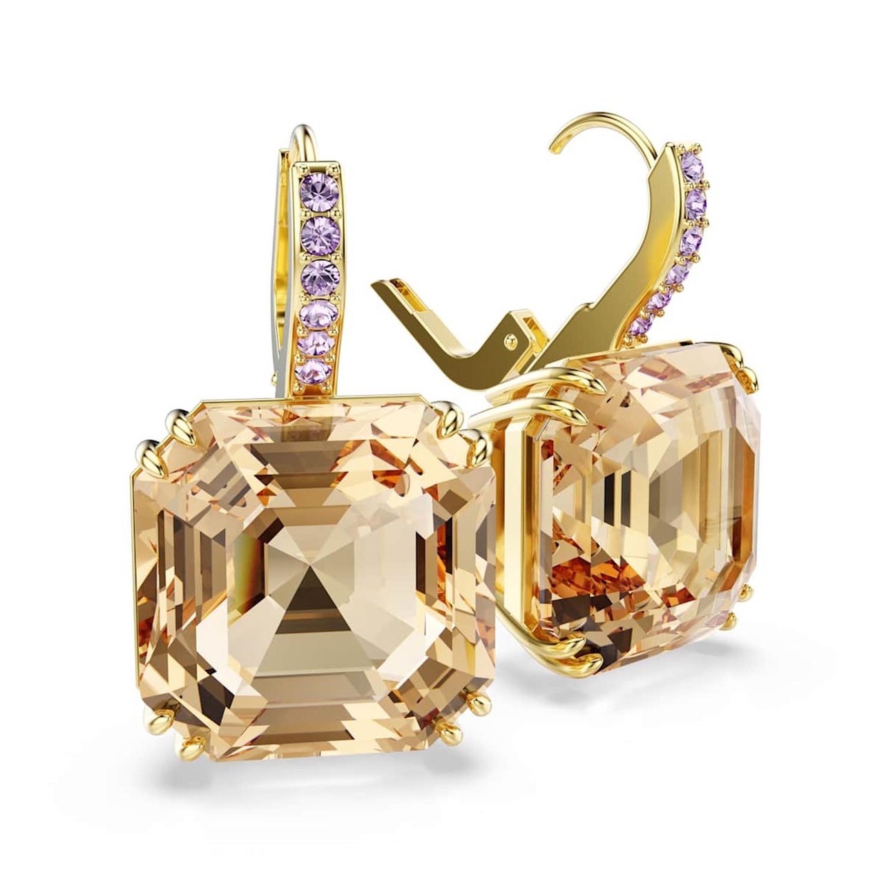Swarovski - Oorbellen - Goud Bruin