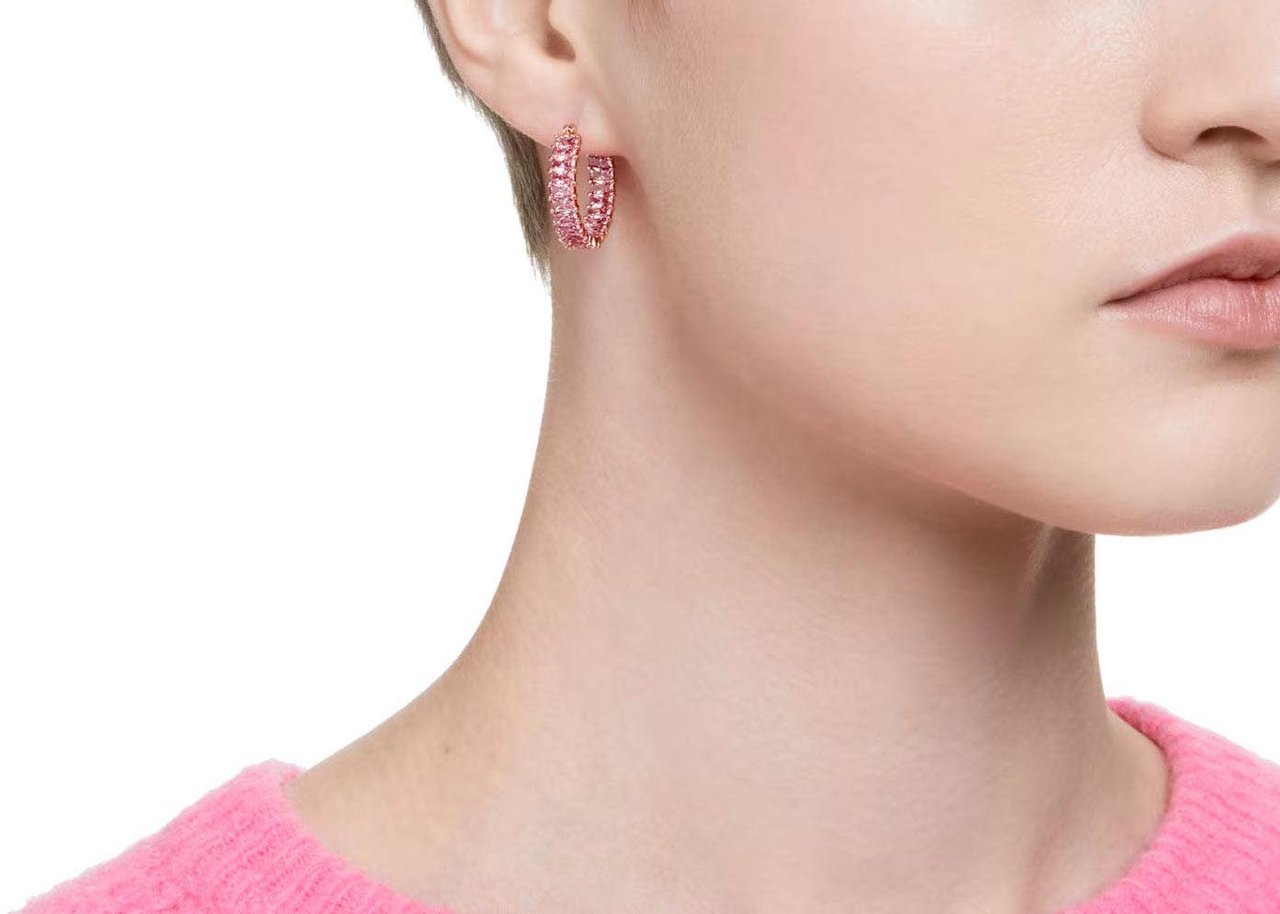 Swarovski Matrix - Oorbellen - Roze Roze