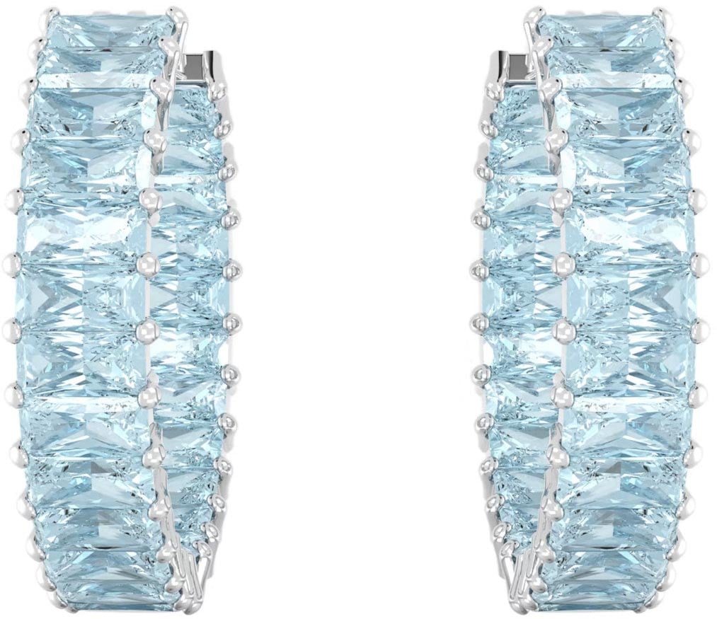 Swarovski Matrix - Oorbellen - Lichtblauw Zilver