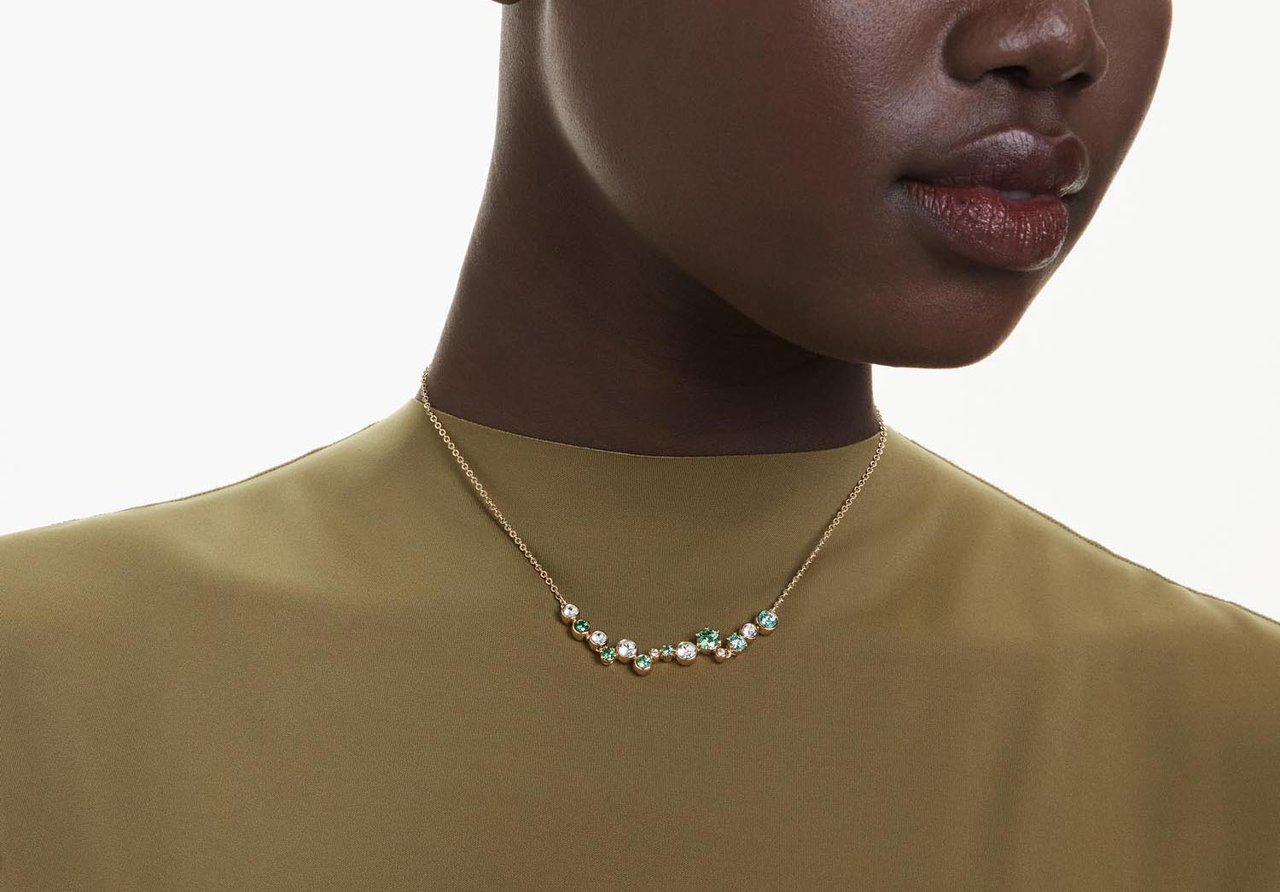 Swarovski - Ketting - Goud Groen