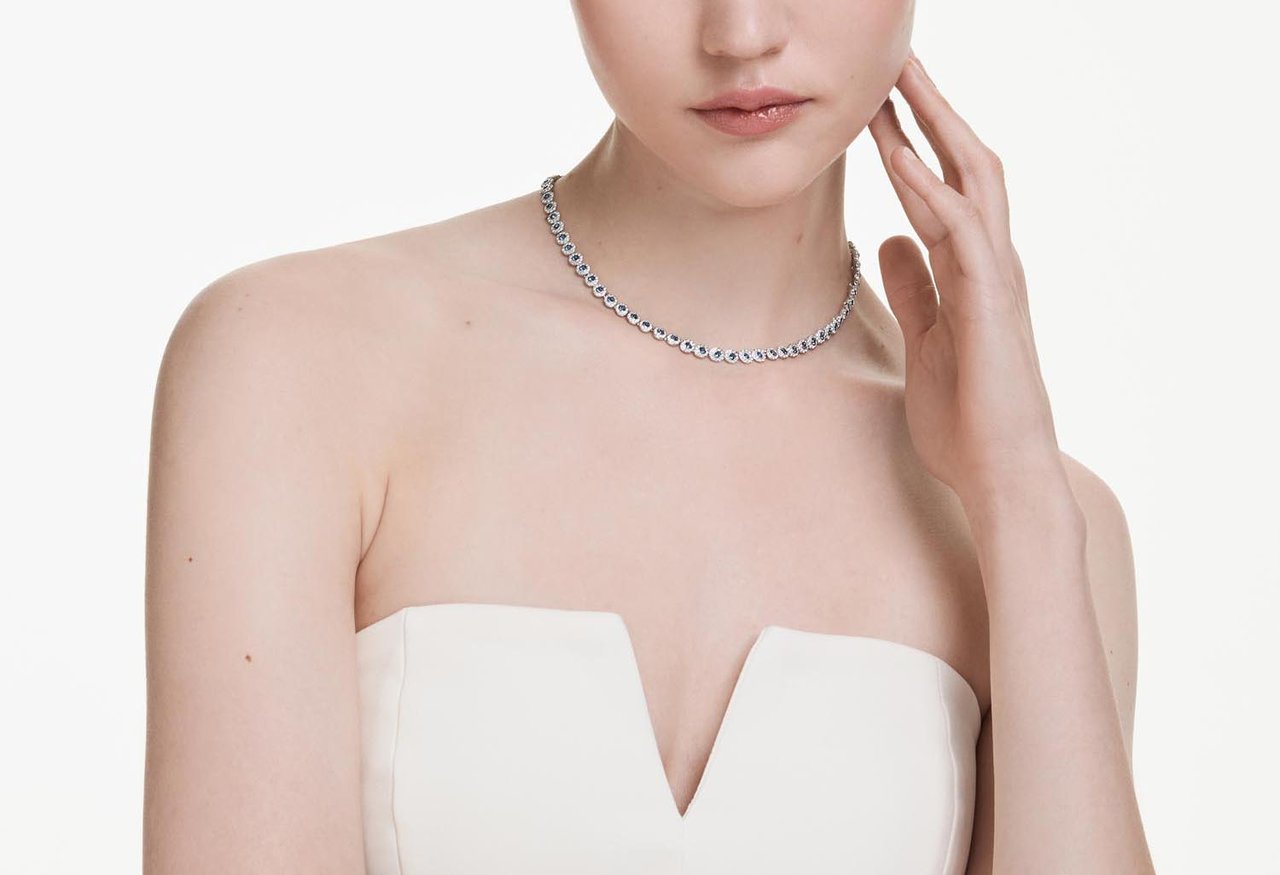Swarovski - Ketting - Zilver Blauw