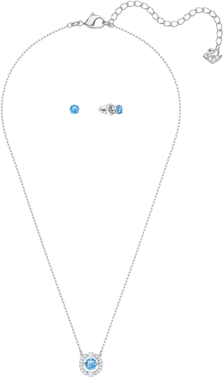 Swarovski Sparkling - Ketting - Lichtblauw Zilver