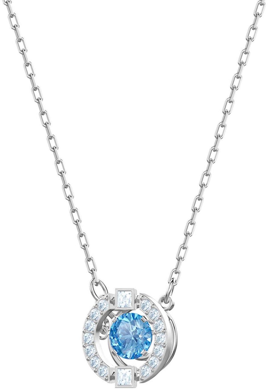 Swarovski Sparkling - Ketting - Lichtblauw Zilver