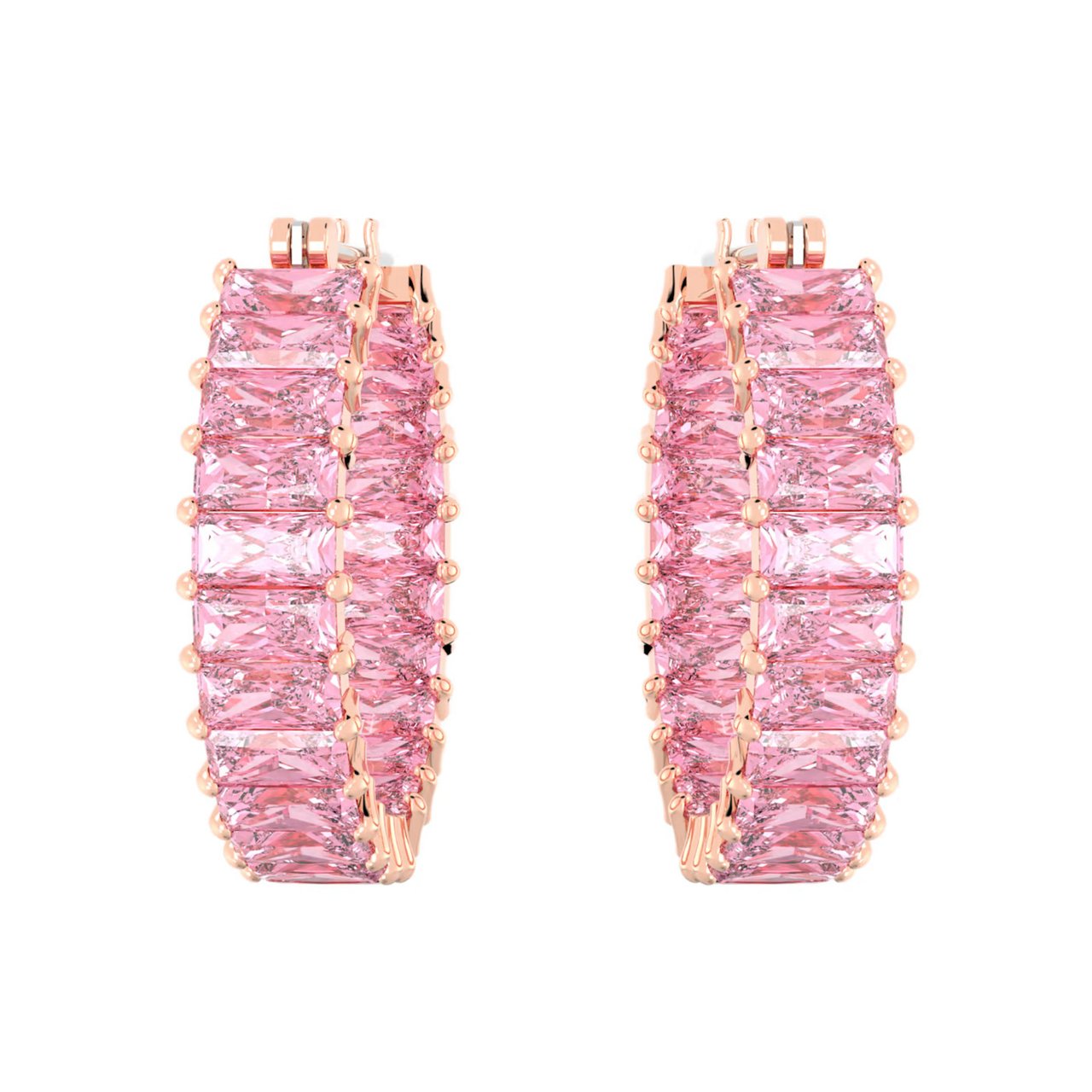 Swarovski Matrix Oorbellen Roze