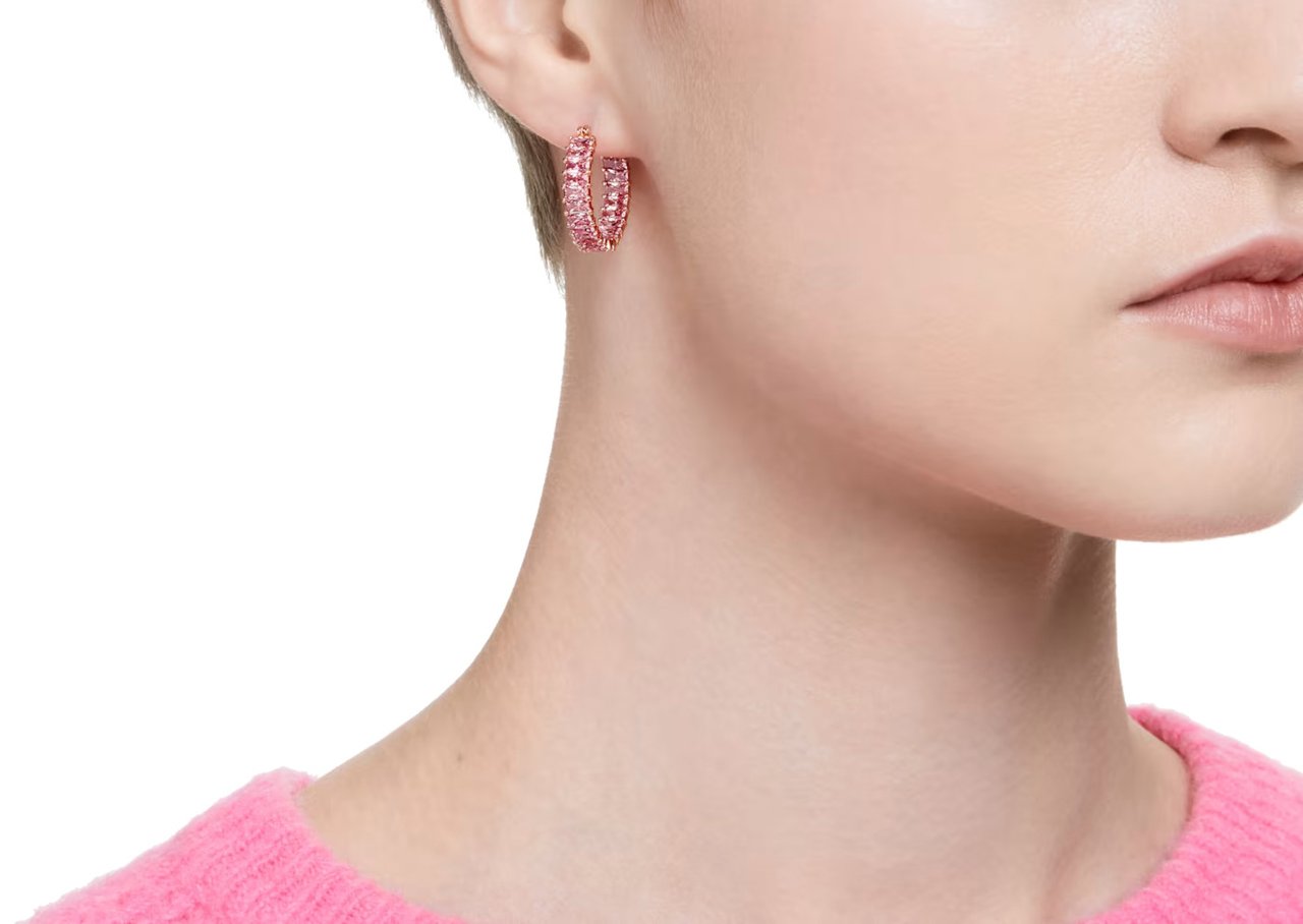 Swarovski Matrix Oorbellen Roze