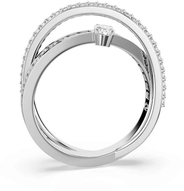 Swarovski Hyperbola Ring met Kristal Zilver