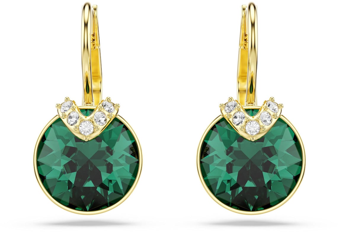 Swarovski Swarovski Oorbellen 5735389 Bella Goudkleurige Plating met Groene Steen Donkergroen