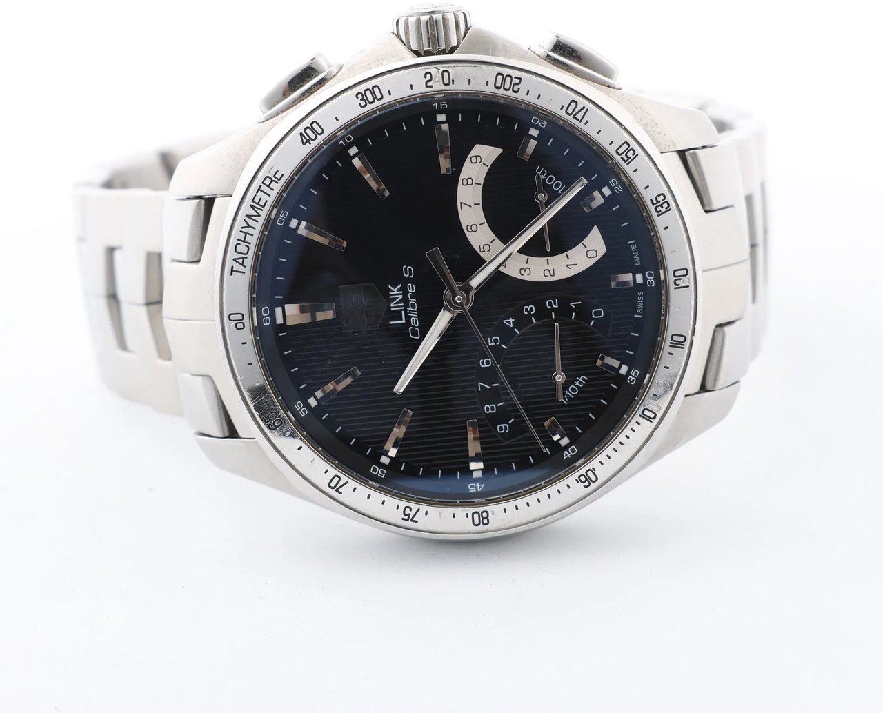 Tag Heuer TAG Heuer Link Calibre S CAT7010 RZP4293 SS AT Black Dial Watch Zwart