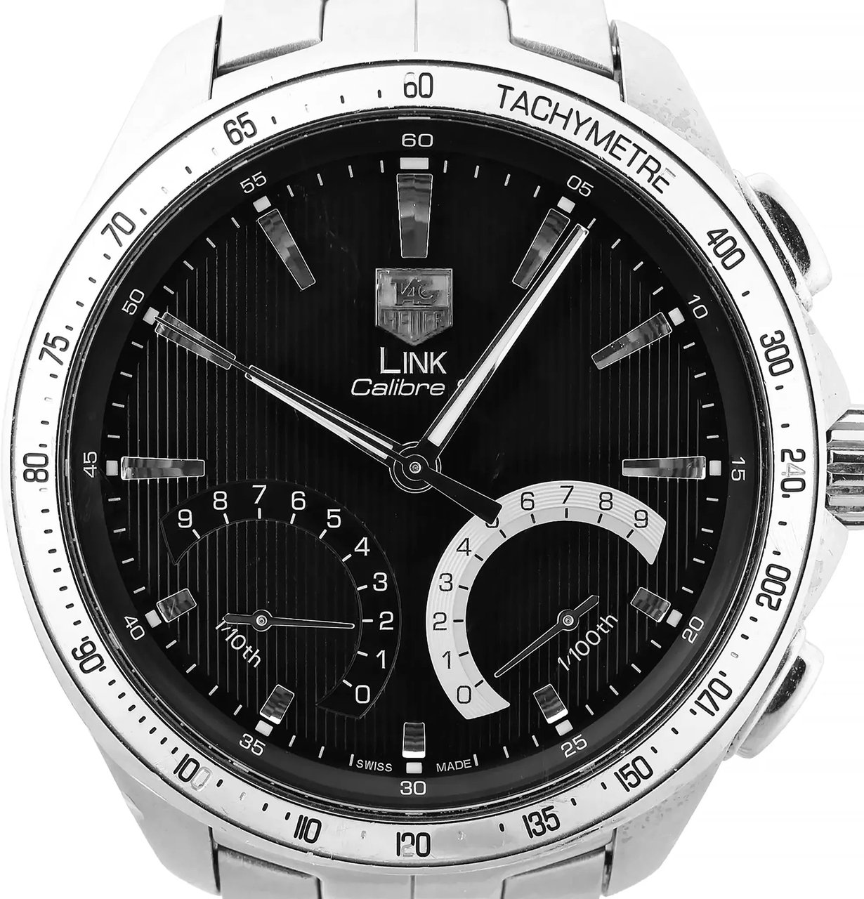 Tag Heuer TAG Heuer Link Calibre S CAT7010 RZP4293 SS AT Black Dial Watch Zwart