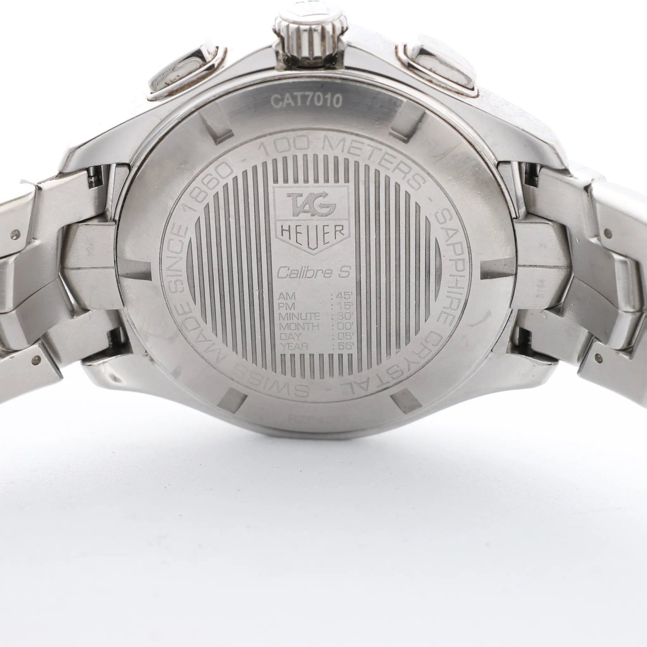 Tag Heuer TAG Heuer Link Calibre S CAT7010 RZP4293 SS AT Black Dial Watch Zwart