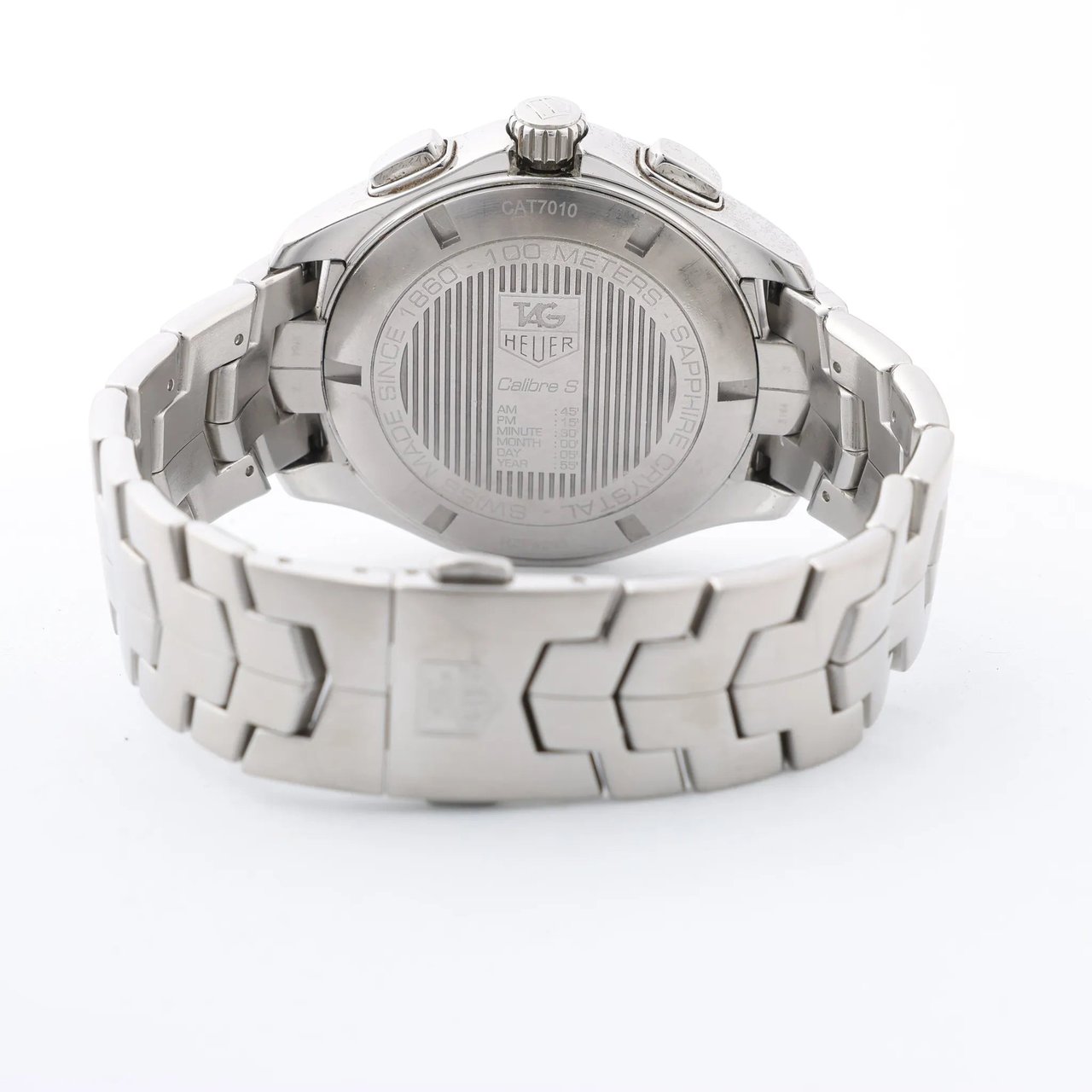 Tag Heuer TAG Heuer Link Calibre S CAT7010 RZP4293 SS AT Black Dial Watch Zwart