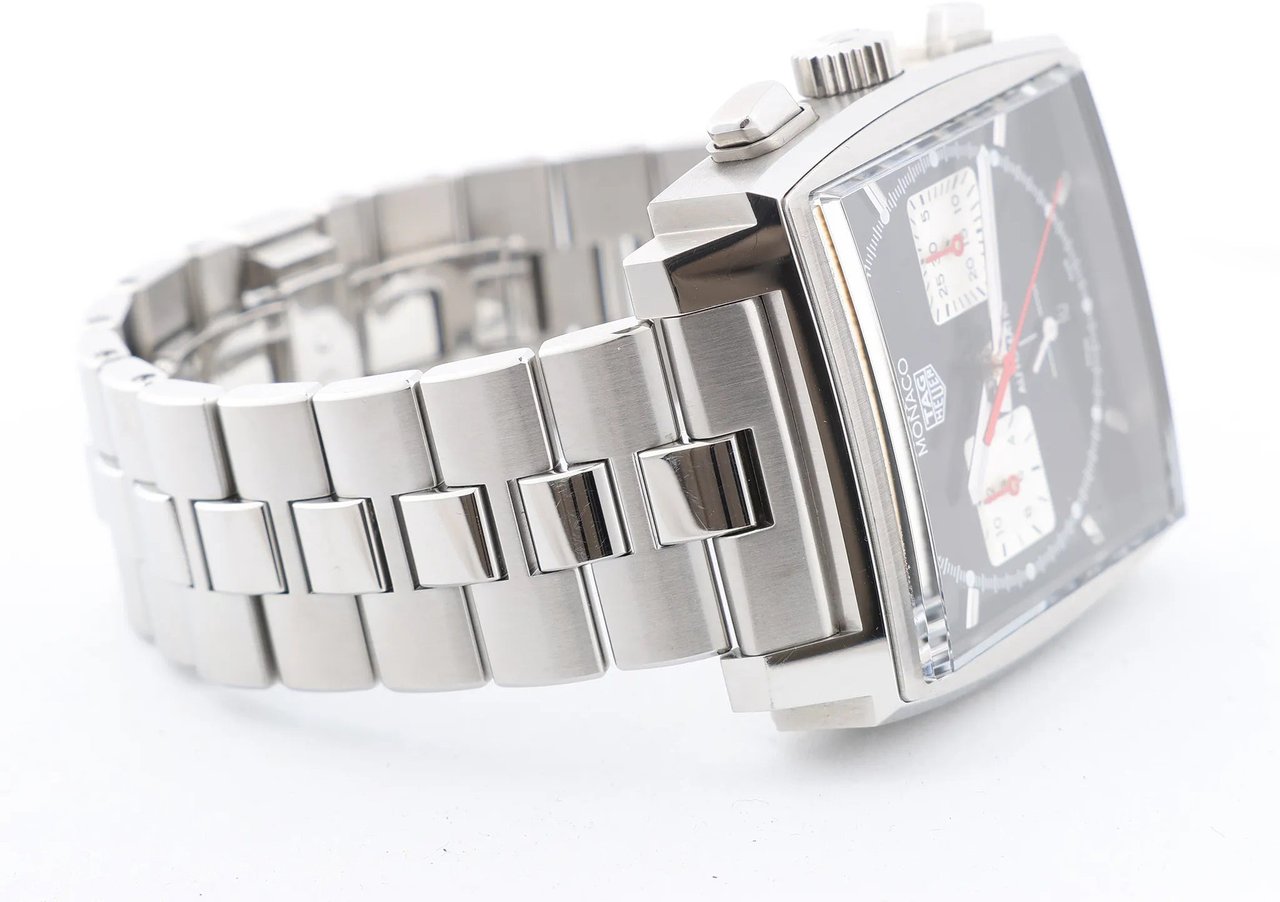 Tag Heuer TAG Heuer Monaco Calibre Heuer 02 CBL2113.BA0644 WZS4878 SS AT Black Dial Watch Zwart