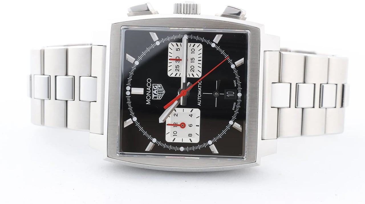 Tag Heuer TAG Heuer Monaco Calibre Heuer 02 CBL2113.BA0644 WZS4878 SS AT Black Dial Watch Zwart