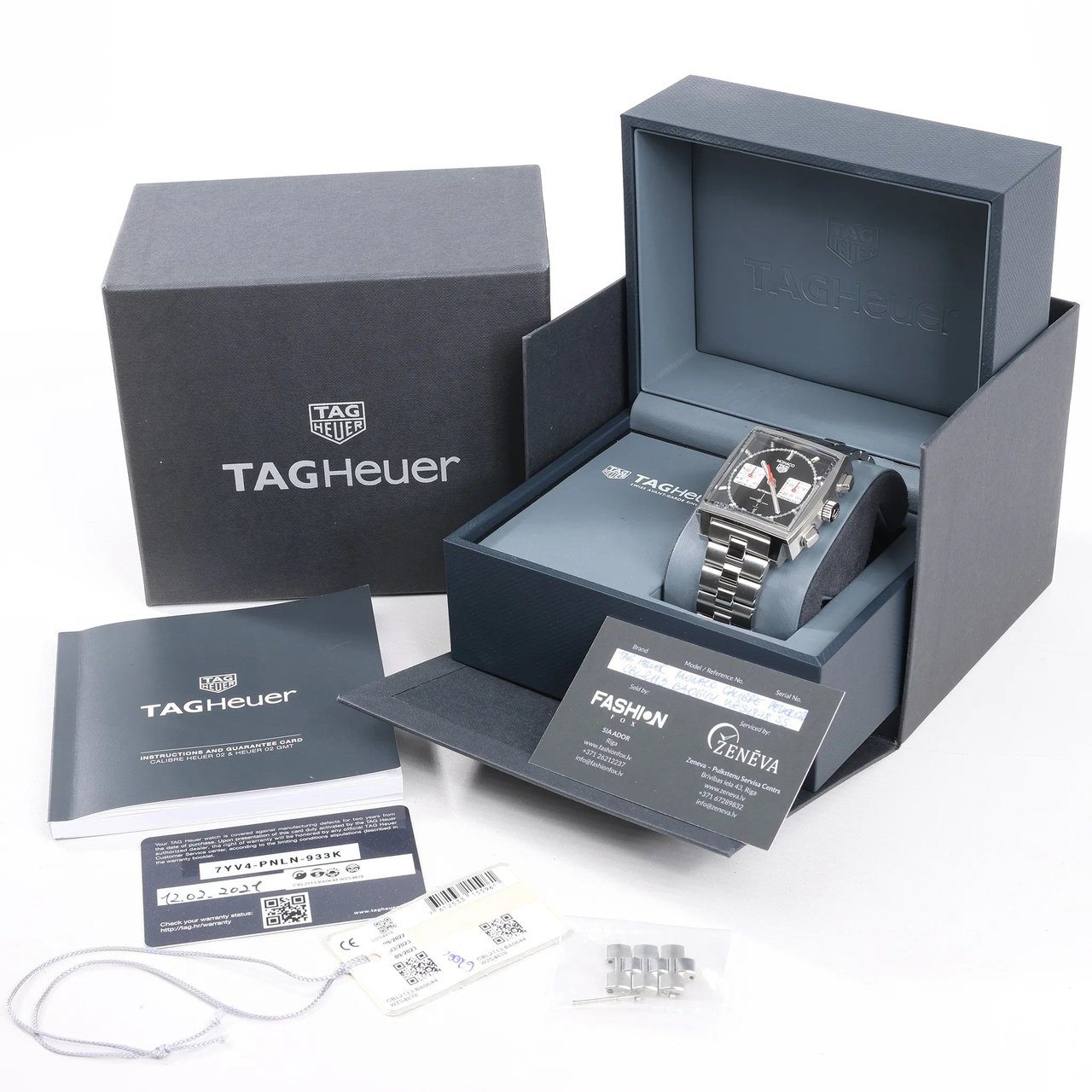 Tag Heuer TAG Heuer Monaco Calibre Heuer 02 CBL2113.BA0644 WZS4878 SS AT Black Dial Watch Zwart