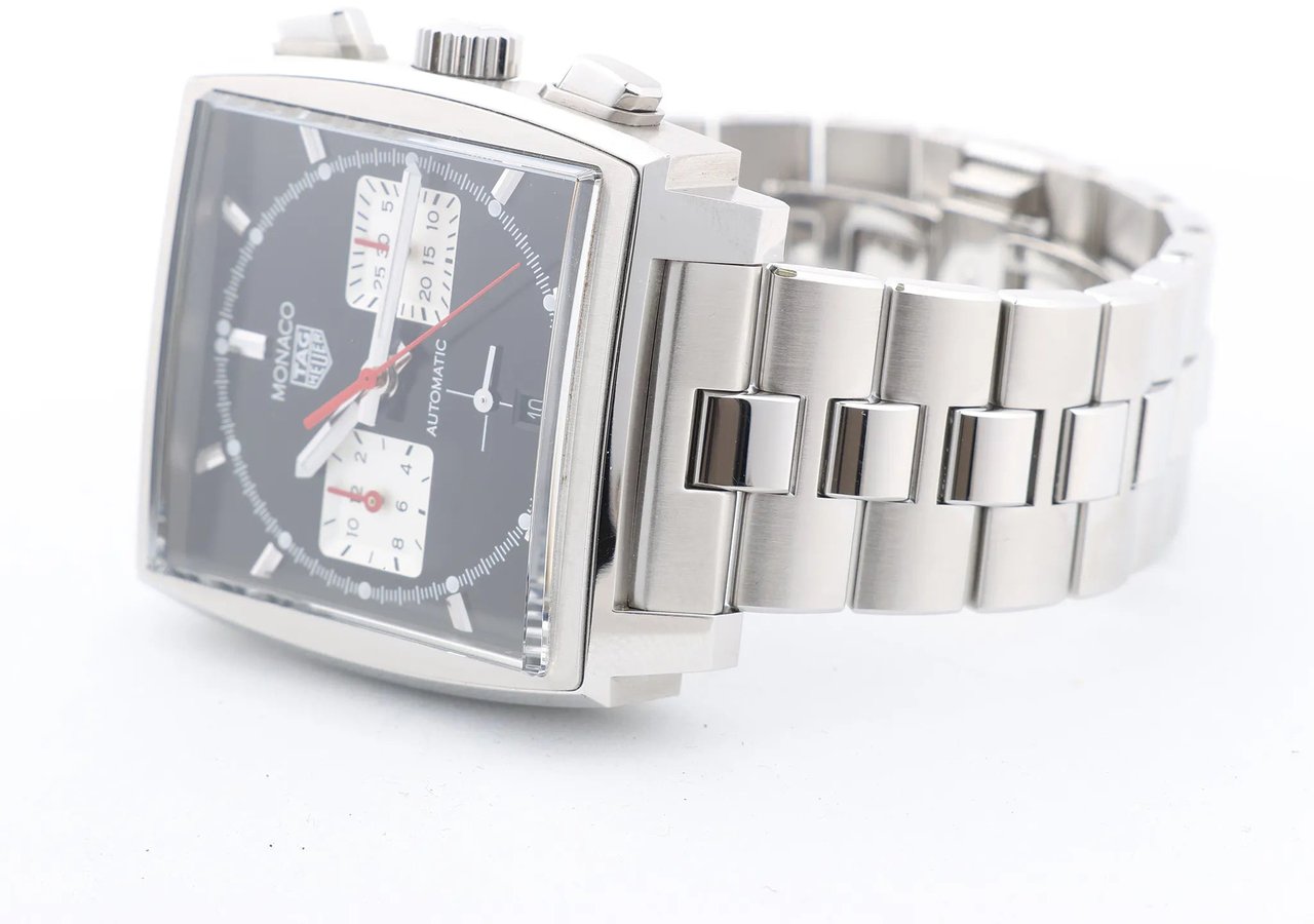 Tag Heuer TAG Heuer Monaco Calibre Heuer 02 CBL2113.BA0644 WZS4878 SS AT Black Dial Watch Zwart