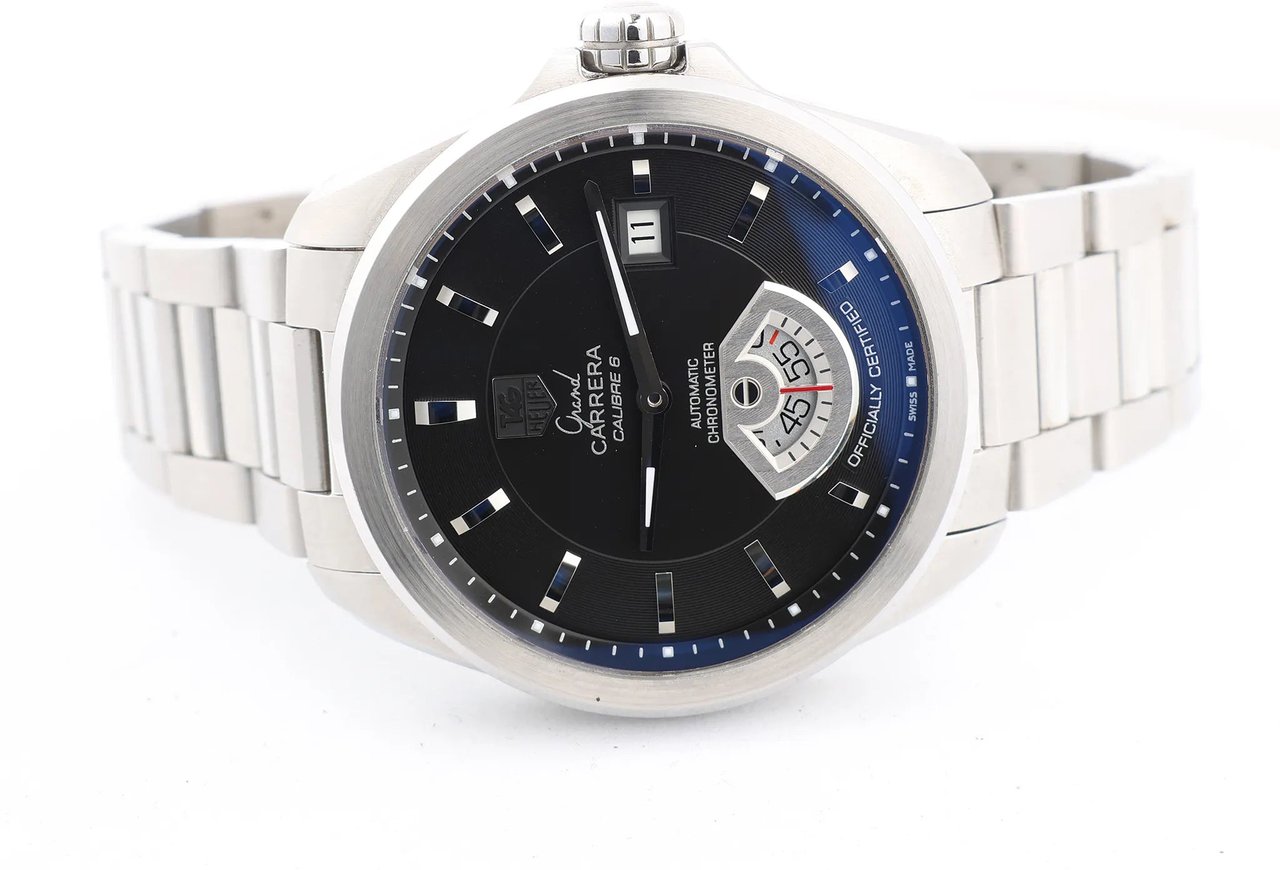 Tag Heuer TAG Heuer Grand Carrera WAV511A.BA0900 SS AT Black Dial Watch Zwart