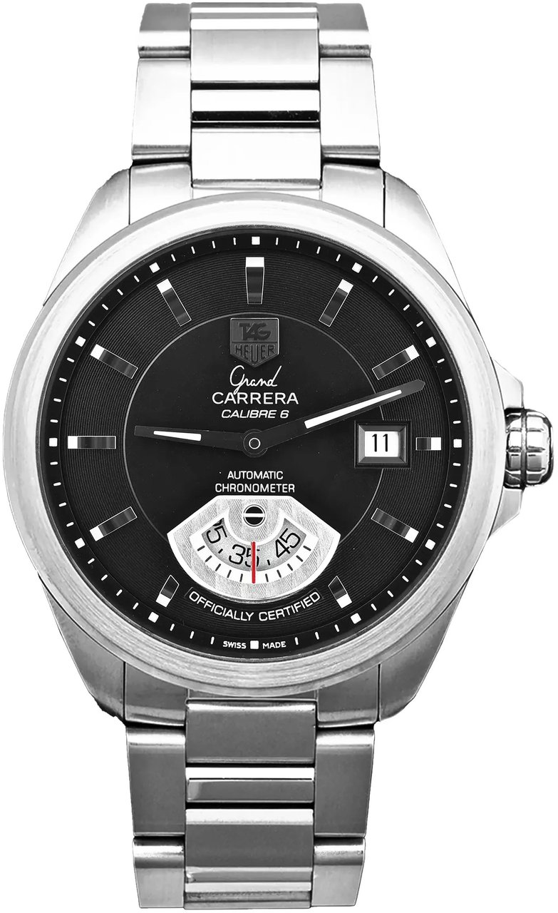 Tag Heuer TAG Heuer Grand Carrera WAV511A.BA0900 SS AT Black Dial Watch Zwart