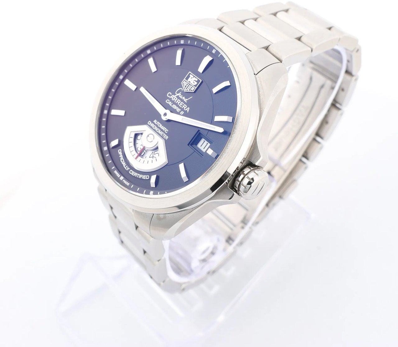 Tag Heuer TAG Heuer Grand Carrera WAV511A.BA0900 SS AT Black Dial Watch Zwart