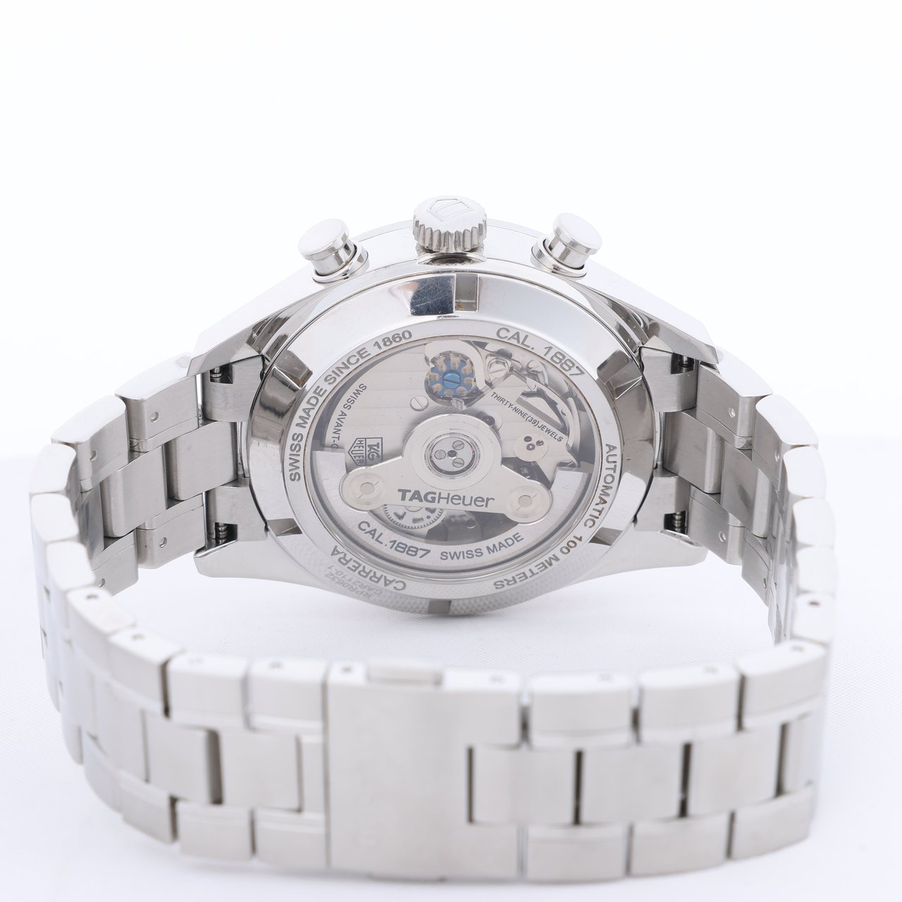 Tag Heuer TAG Heuer Carrera Calibre 1887 Chronograph CAR2110.BA0720 RPR0632 SS AT Black Dial Watch Zwart