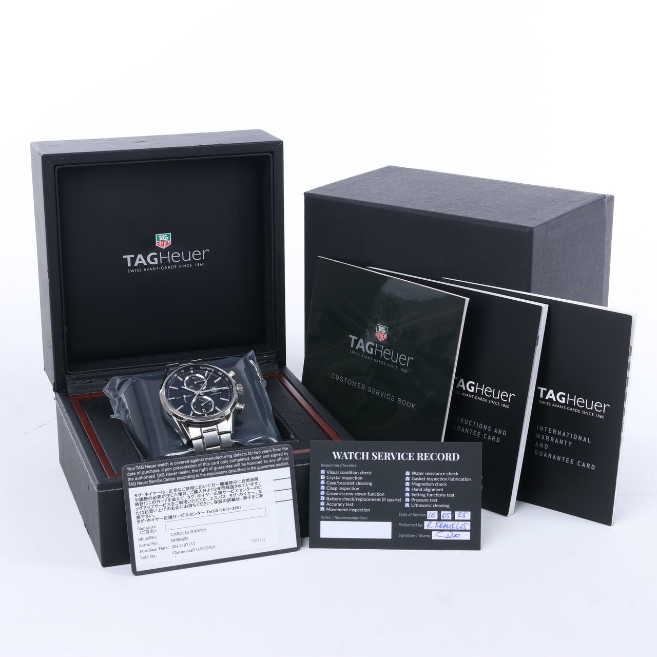 Tag Heuer TAG Heuer Carrera Calibre 1887 Chronograph CAR2110.BA0720 RPR0632 SS AT Black Dial Watch Zwart