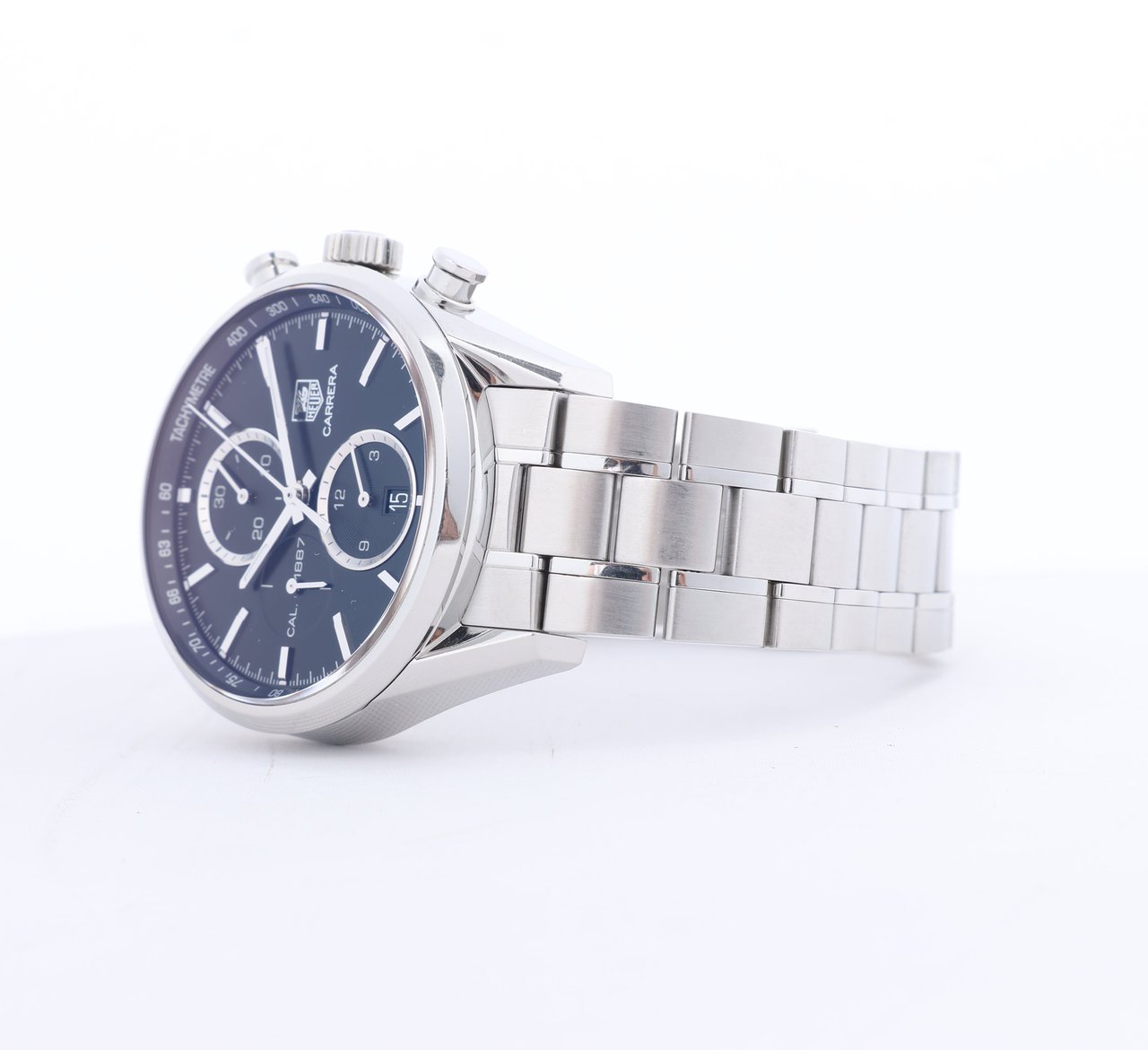 Tag Heuer TAG Heuer Carrera Calibre 1887 Chronograph CAR2110.BA0720 RPR0632 SS AT Black Dial Watch Zwart