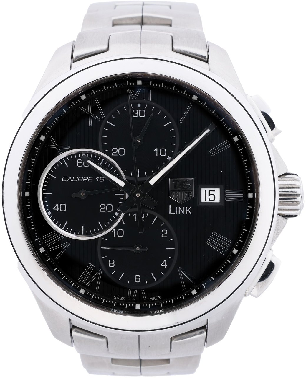 Tag Heuer TAG Heuer Link Calibre 16 CAT2012 RAV0551 SS AT Black Dial Watch Zwart