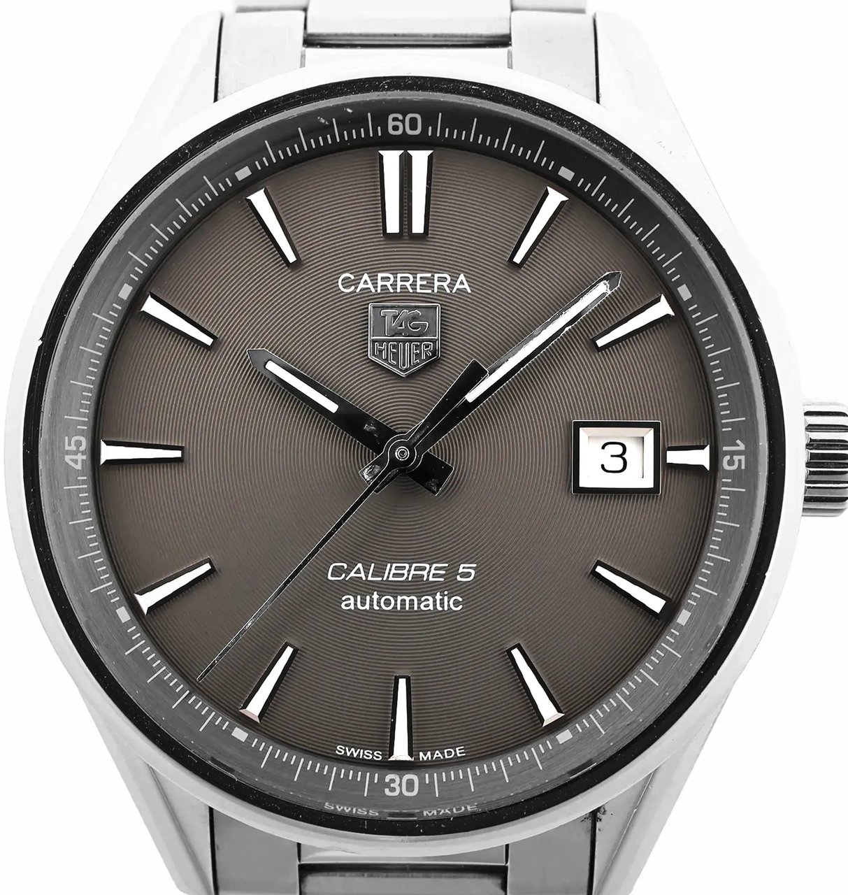 Tag Heuer TAG Heuer Carrera WAR211C.BA0782 WEX0802 SS AT Watch with Gray Dial Grijs