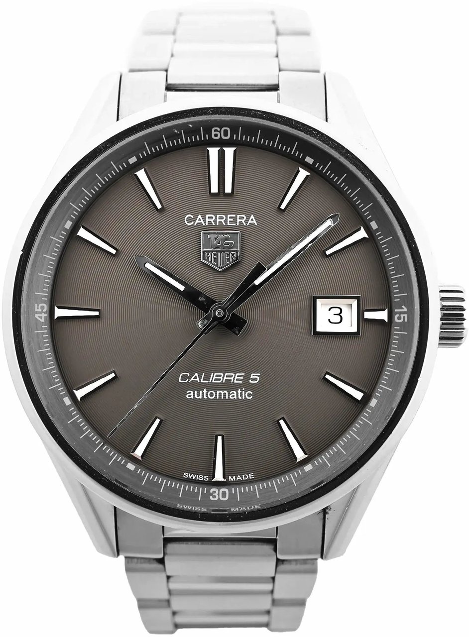 Tag Heuer TAG Heuer Carrera WAR211C.BA0782 WEX0802 SS AT Watch with Gray Dial Grijs